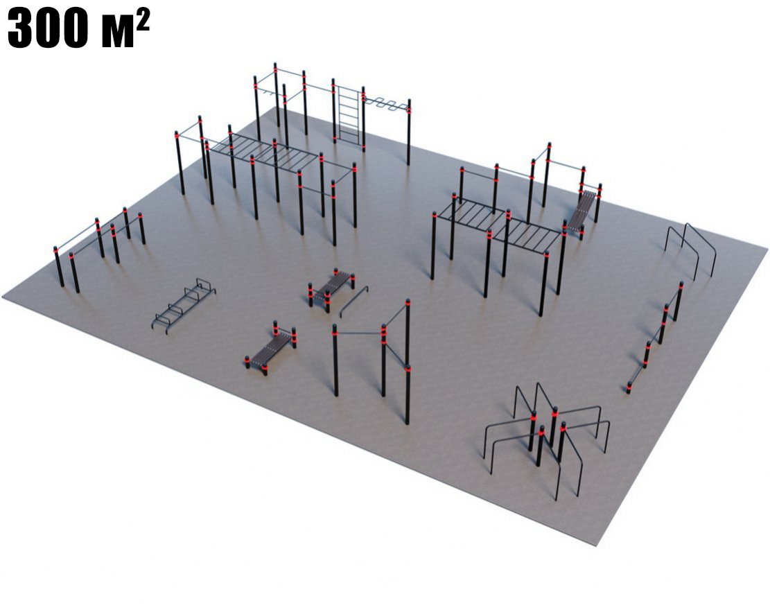 Проект Районная площадка для Воркаут и ГТО 3-6 (20 x 15 м)